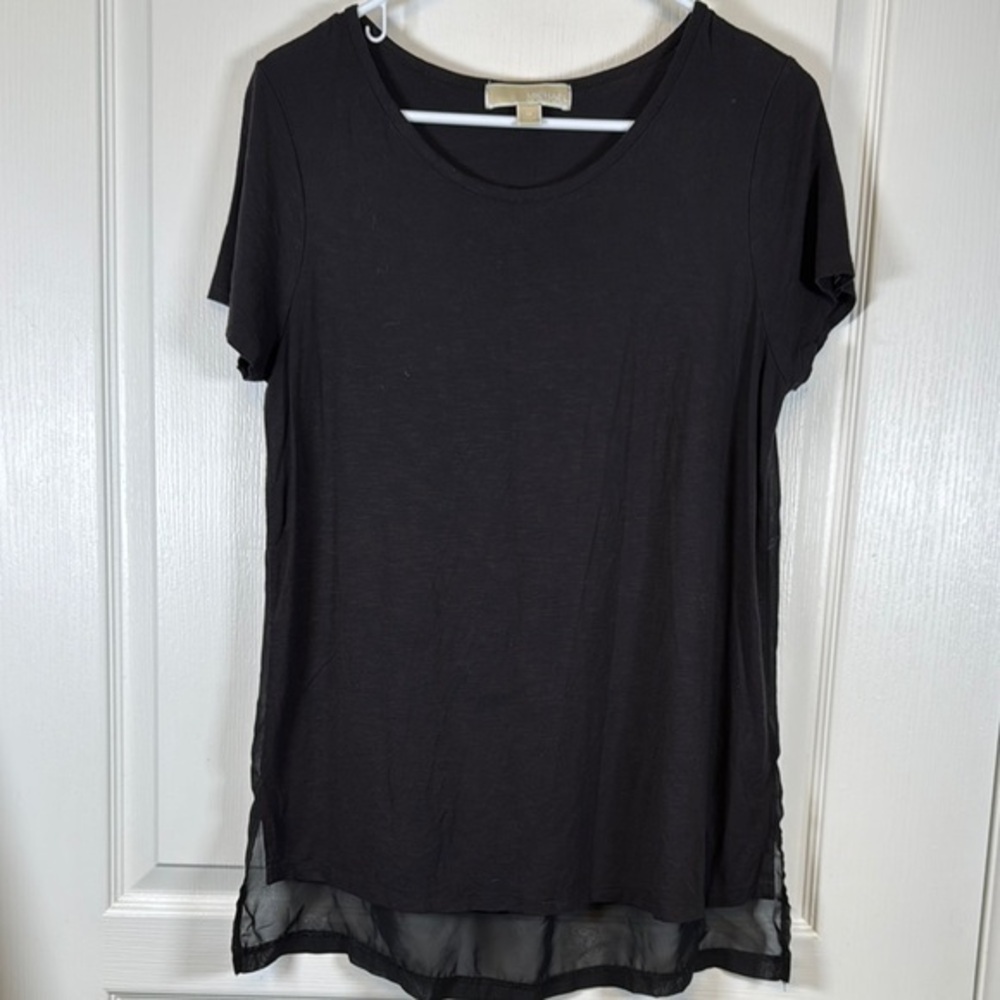 MICHAEL Michael Kors Dark Brown Sheer Blouse Size Med EUC #5518